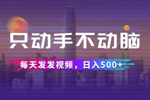 只动手不动脑,每天发发视频,日入500+
