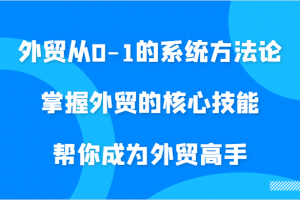 外贸从0-1的系统方法论,掌握外贸的核心技能,帮你成为外贸高手