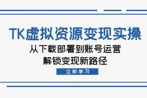 TK虚拟资料变现实操:从下载部署到账号运营,解锁变现新路径