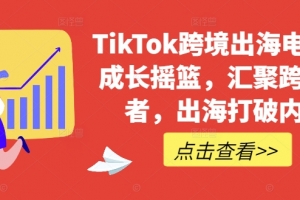 TikTok跨境出海电商人成长摇篮,汇聚跨境强者,出海打破内卷
