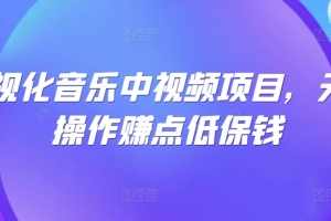 可视化音乐中视频项目,无脑操作赚点低保钱