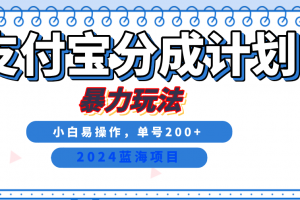 2024最新冷门项目,支付宝视频分成计划,直接粗暴搬运,日入2000+,有手就行!