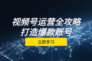 视频号运营全攻略,从定位到成交一站式学习,视频号核心秘诀,打造爆款账号