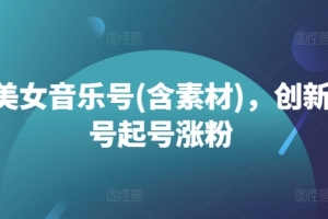 抖音美女音乐号(含素材),创新美女号起号涨粉