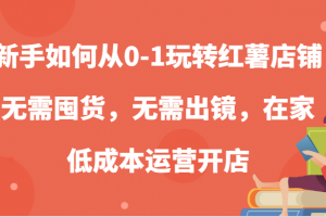新手如何从0-1玩转红薯店铺,无需囤货,无需出镜,在家低成本运营开店