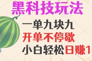 黑科技玩法,一单利润9.9,一天轻松100单,日赚1000+的项目,小白看完…