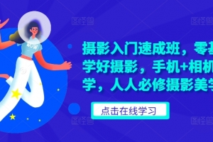 摄影入门速成班,零基础轻松学好摄影,手机+相机摄影教学,人人必修摄影美学