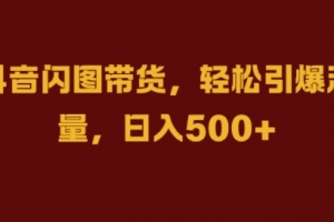 抖音闪图带货,轻松引爆流量,日入几张