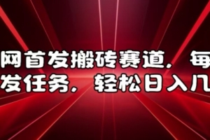 全网首发搬砖赛道,每天发发任务,轻松日入几张