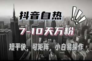 抖音自热涨粉3天千粉,7天万粉,操作简单,轻松上手,可矩阵放大