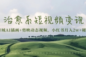 治愈系短视频变现:奇域AI插画+剪映动态视频,小红书月入2w+秘诀
