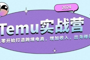 2024Temu出海赚美金实战营,从零开始打造跨境电商增加收入(124G)