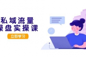 私域流量操盘实操课,从用户调研到成交变现,打造可落地的私域引流策略