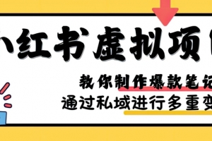 小红书虚拟项目实战,爆款笔记制作,矩阵放大玩法分享