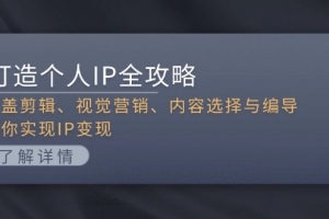 打造个人IP全攻略:涵盖剪辑、视觉营销、内容选择与编导,助你实现IP变现