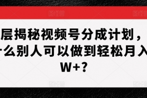 深层揭秘视频号分成计划,为什么别人可以做到轻松月入1W+?