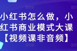 小红书怎么做,小红书商业模式大课【视频课非音频】