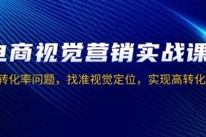 电商视觉营销实战课,解决转化率问题,找准视觉定位,实现高转化目标