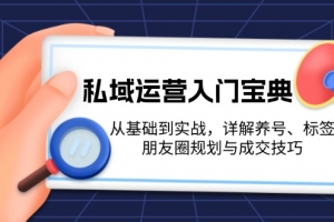 私域运营入门宝典:从基础到实战,详解养号、标签、朋友圈规划与成交技巧