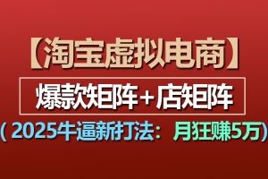 【淘宝虚拟项目】2025牛逼新打法:爆款矩阵+店矩阵,月狂赚5万