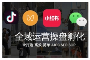 全域运营操盘(抖音+私域+小红书),IP打造高效简单