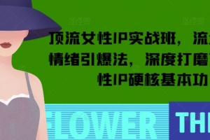 顶流女性IP实战班,流量上亿情绪引爆法,深度打磨顶流女性IP硬核基本功