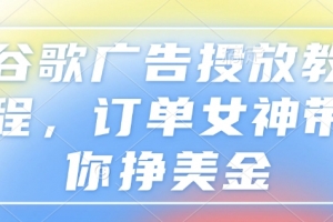 谷歌广告投放教程,订单女神带你挣美金