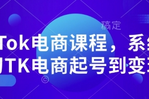 TikTok电商课程,系统学习TK电商起号到变现