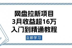 网盘拉新项目:3月收益超16万,入门到精通教程
