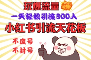 小红书引流天花板,玩爆流量,一天轻松引流300人,安全操作
