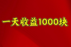 一天收益1000块,2025全网首发