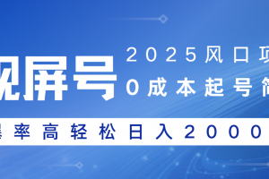 2025风口项目,视频号带货,起号简单,爆率高轻松日入2000+