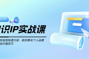 知识IP实战课,从设立目标到快速行动,助你孵化个人品牌,实现商业价值…