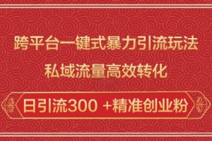 跨平台一键式暴力引流玩法,私域流量高效转化日引流300 +精准创业粉