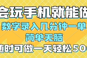 一部手机即可开始,验证码录入,几秒钟一单,,随时随地可做,每天500+