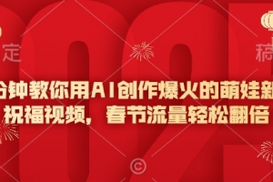 5分钟教你用AI创作爆火的萌娃新年祝福视频,春节流量轻松翻倍