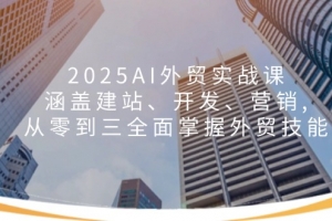 2025AI外贸实战课:涵盖建站、开发、营销, 从零到三全面掌握外贸技能