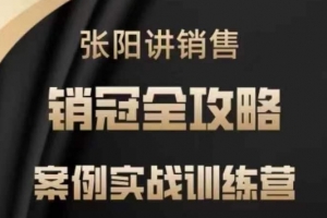 张阳讲销售实战训练营,案例实战训练,销冠全攻略