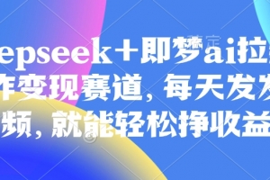 原客单价998的deepseek+即梦ai拉新,王炸变现赛道,每天发发视频,就能轻松挣收益