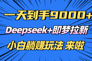 日入9000+!Deepseek+即梦拉新,新手躺赚攻略来啦!