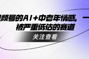 视频号的AI+中老年情感,一个被严重低估的赛道