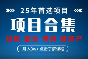 实操项目合集 挂机类型 直播类型 轻资产创业类型 课程分享各项目介绍和原理