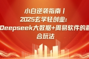 小白逆袭指南,2025玄学轻创业:Deepseek大数据+周易算法的融合玩法