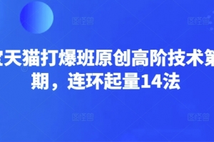 淘宝天猫打爆班原创高阶技术第66期,连环起量14法