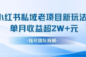 小红书私域项目新玩法,单月变现过W+