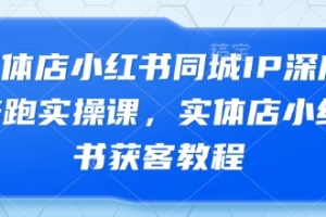 实体店小红书同城IP深度陪跑实操课,实体店小红书获客教程