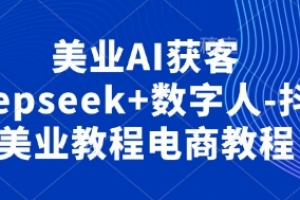 美业AI获客Deepseek+数字人-抖音美业教程电商教程