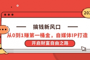 搞钱新风口,从0到1赚第一桶金,自媒体IP打造,开启财富自由之路