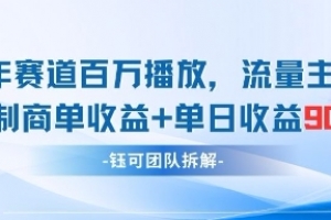 中老年赛道百万播放+流量主收益+定制收益,单日收益9张