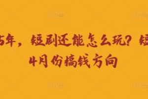 走到2025年,短剧还能怎么玩?短剧25年4月份搞钱方向